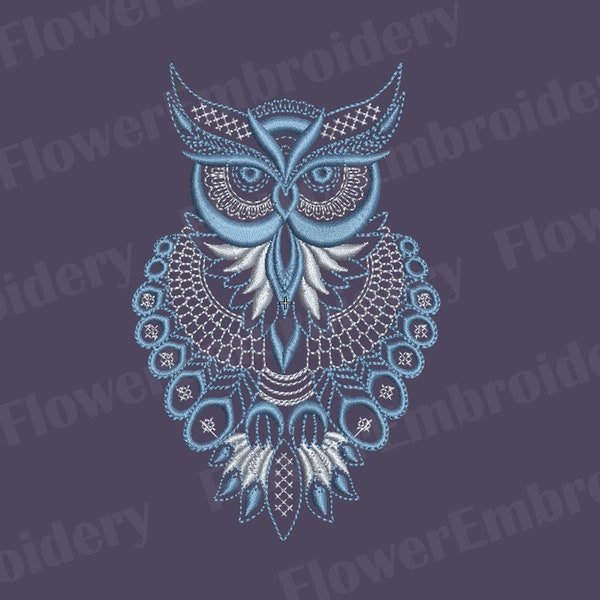 Machine Embroidery Design Owl 4x6 in INSTANT DOWNLOAD  Embroidery mandala Owl embroidery pattern Folk art bird embroidery design PES design