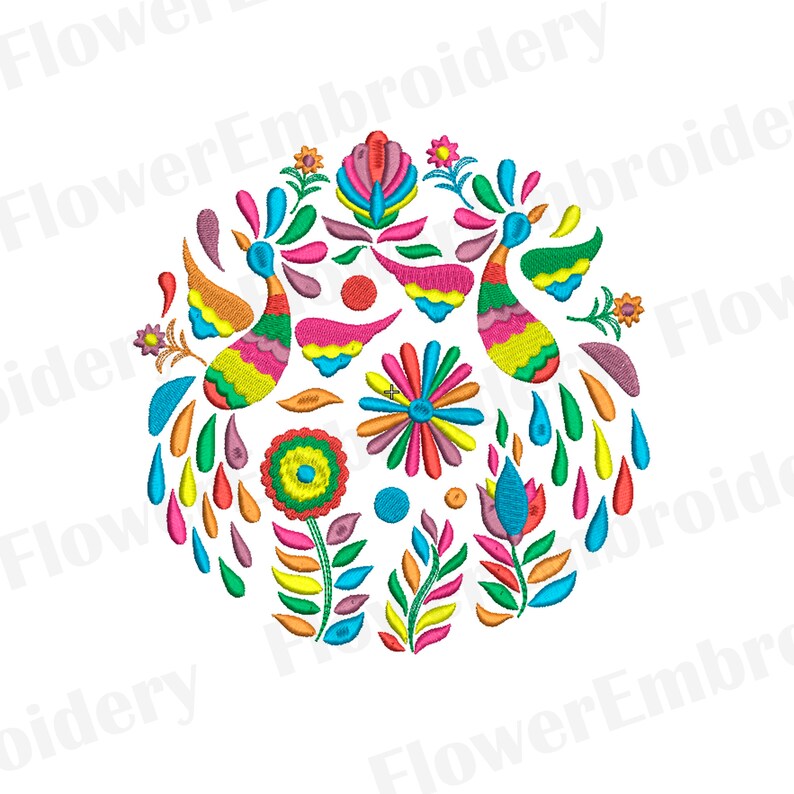 Otomi Embroidery Design Mexican Embroidery Designs Embroidery Etsy