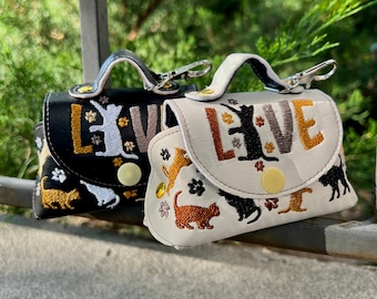 ITH Mini Cat Bag: Machine Embroidery Key Pouch (Digital Download)