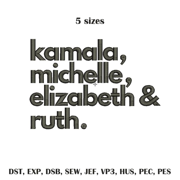 Badass Feminist Political Icon embroidery Kamala Harris Michelle Obama Nasty Woman Feminist Female embroidery Embroidery designs pes 4x4