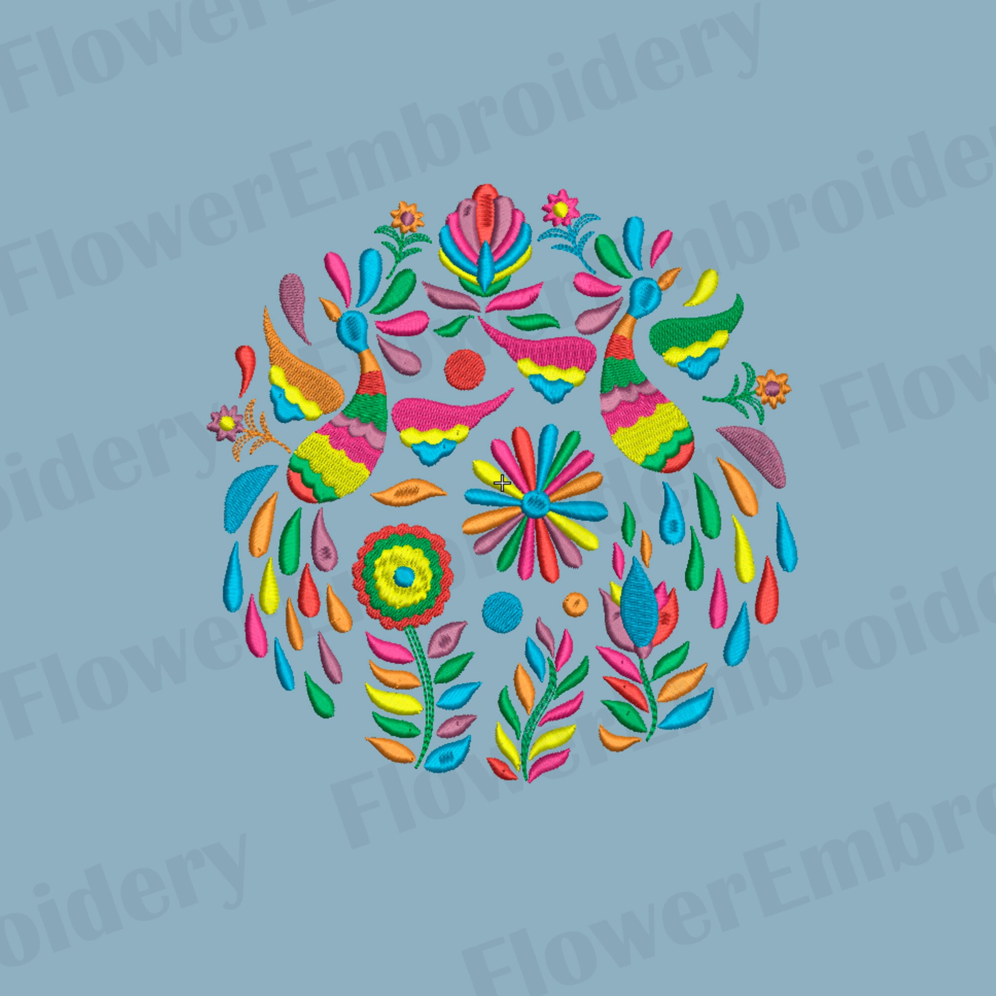 オトミ鳥刺繍図案：メキシコの民芸品（10形式） - Etsy 日本