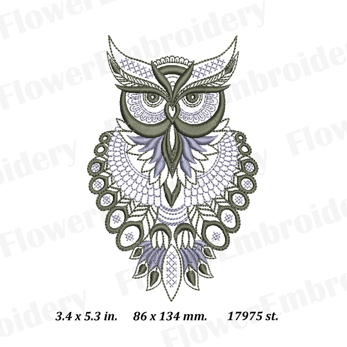 Machine Embroidery Design Owl 4x6 in INSTANT DOWNLOAD - Etsy