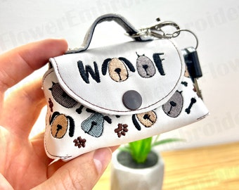 ITH Dog Paw Embroidery Mini Bag: Key and Card Holder (Digital Download)