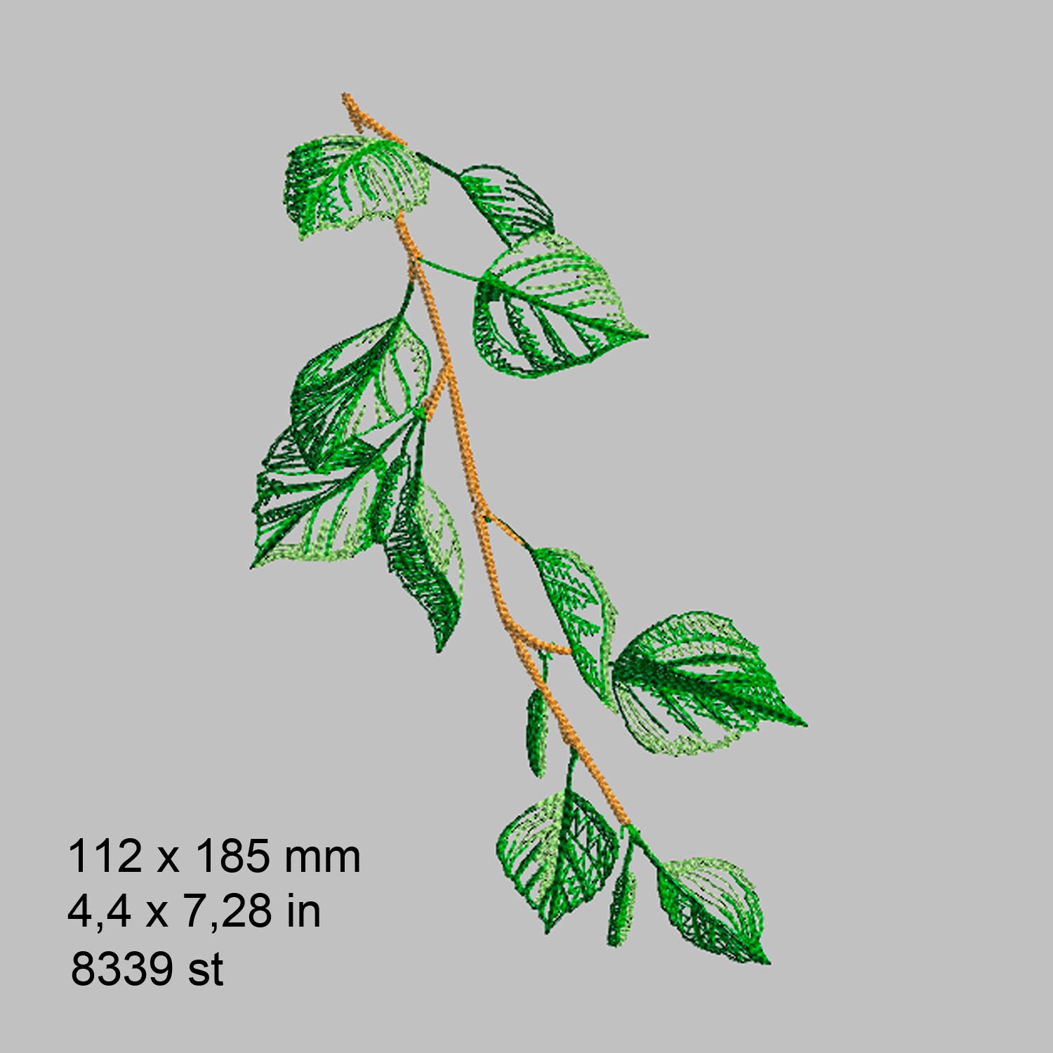 Machine embroidery design leaves Dst embroidery file Etsy