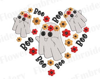 Ghost embroidery design Spooky halloween embroidery Spooky season embroidery Trick or Treat embroidery design Halloween embroidery designs