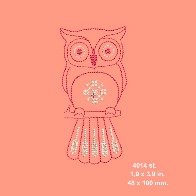 Owl Machine Embroidery Design INSTANT DOWNLOAD Owl Design | Etsy