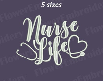 Nurse machine embroidery design Stethoscope embroidery Stethoscope heartbeat machine embroidery Nurse Life design Doctor machine embroidery