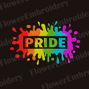 Diseño de bordado del símbolo del amor del orgullo Diseño de la bandera del arcoíris gay Diseños de bordado a máquina de la bandera del orgullo Bordado de arcoíris Bordado del festival gay