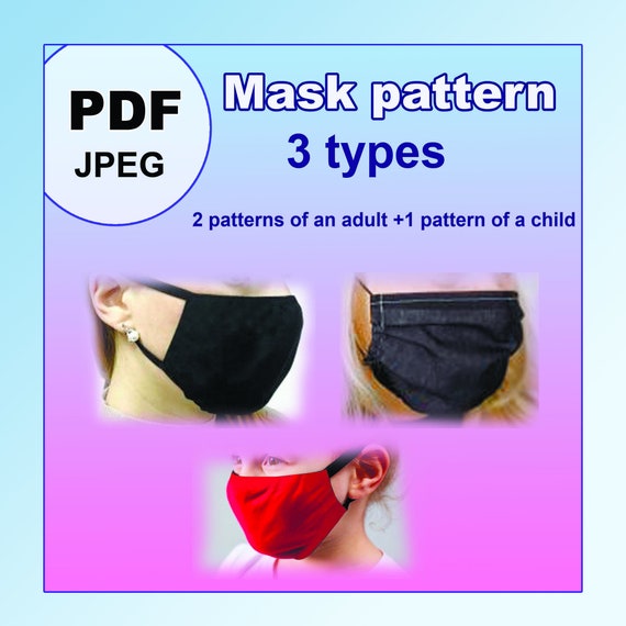 Mask pattern pdf Face mask pattern Sewing Pattern Instant Etsy