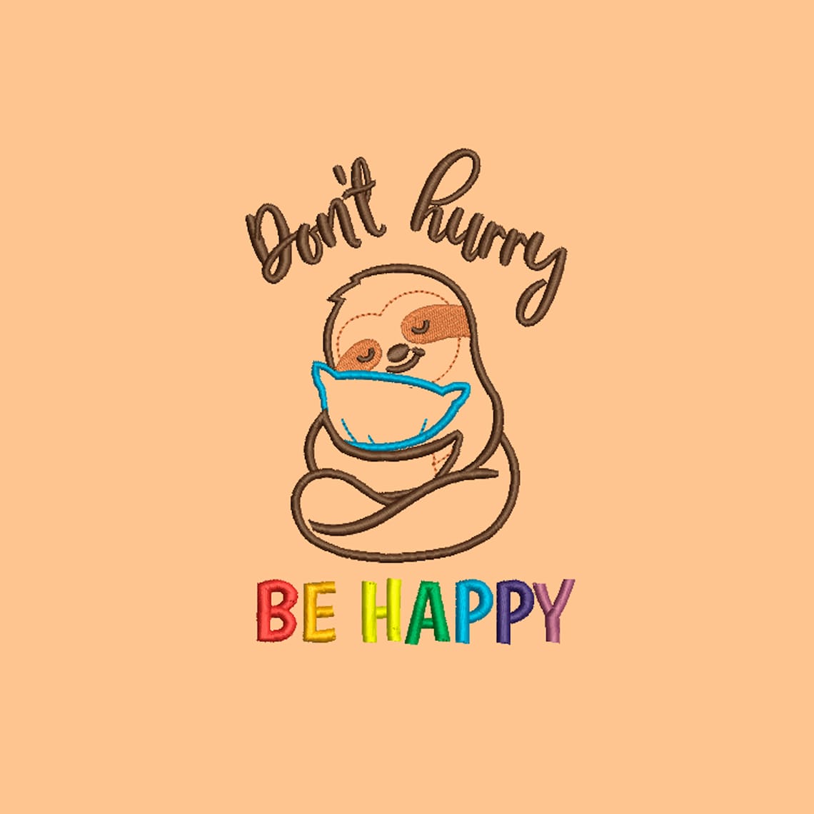 Dont hurry be happy embroidery design funny sayings  etsy
