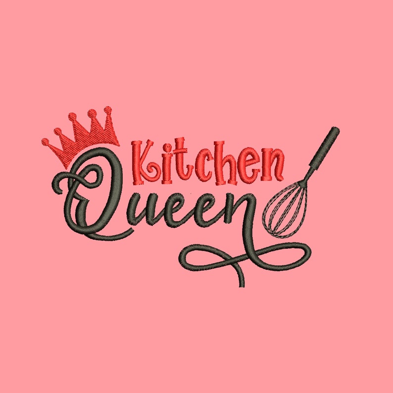 Kitchen embroidery design Kitchen queen embroidery funny quotes embroidery Kitchen lovely quotes Kitchen embroidery designs pes 4 sizes