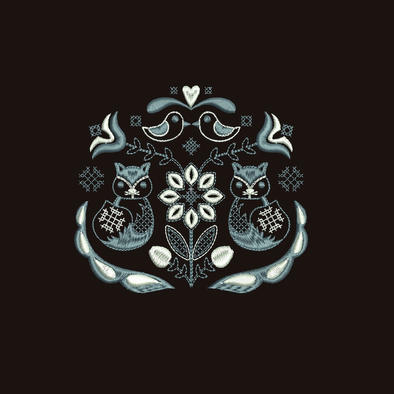 Embroidery Designs Folk Art Embroidery Design Hoop 5 X 5 in Etsy