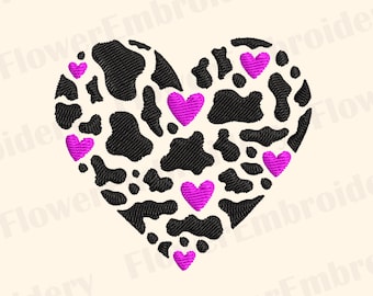 Cow Heart Machine Embroidery Design: Western Cowgirl Howdy (Digital Download)