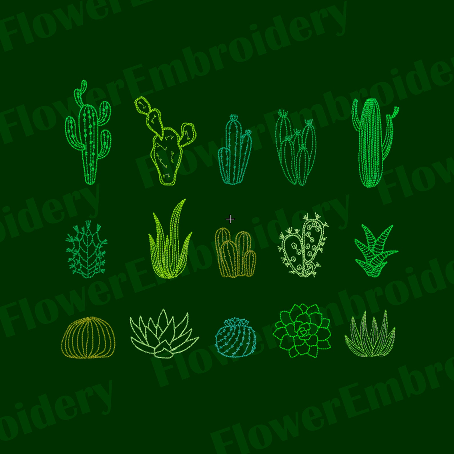 Cactus Embroidery Design Machine Embroidery Designs Cactus Etsy