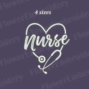 Medical embroidery Stethoscope mini Embroidery Machine embroidery Stethoscope Heartbeat embroidery Nurse Life Nurse design Doctor design