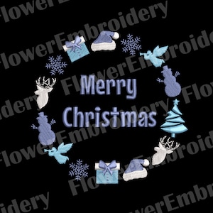 Hello winter machine embroidery design Merry Christmas machine embroidery design PES 4x4 Christmas files Christmas embroidery pes