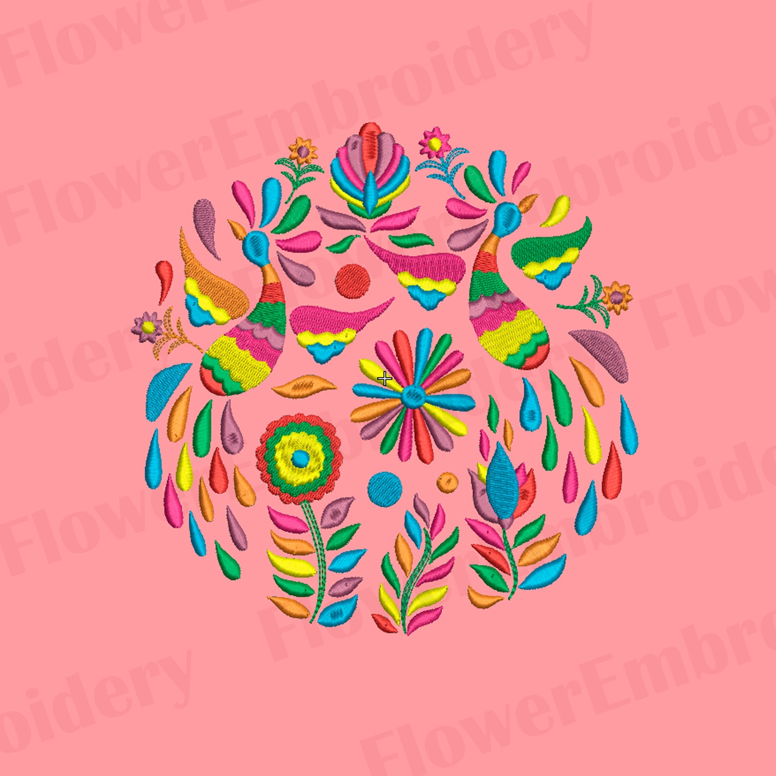 Otomi Embroidery Design Mexican Embroidery Designs Embroidery Etsy