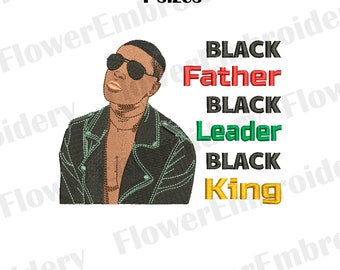 Black Father Leader King Embroidery Design (Digital Download)