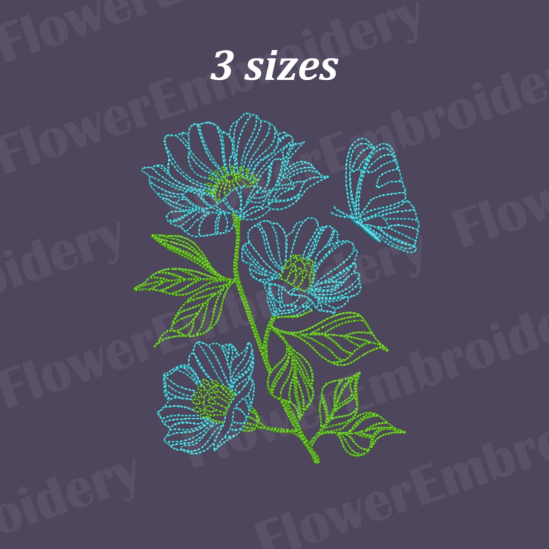 Flower Machine Embroidery Design Wildflower Embroidery Design Digital ...