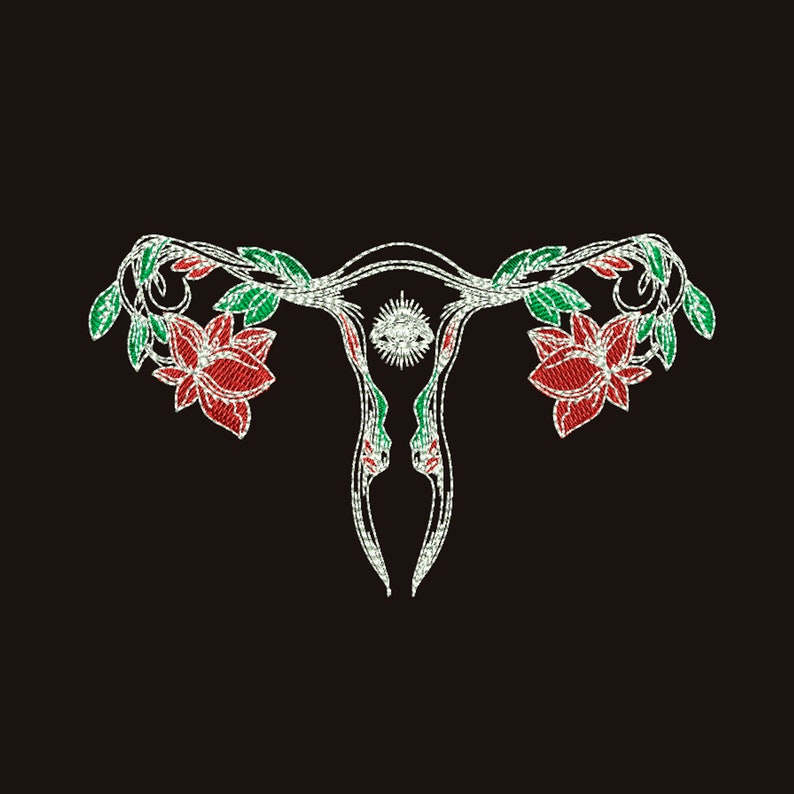 Uterus jessecmault design uterus in flowers jessecmault woman  etsy