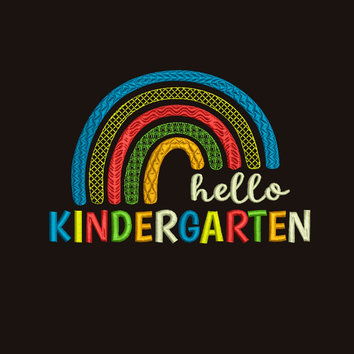 Hello kindergarten grade rainbow embroidery design back to  etsy Hello kindergarten grade rainbow embroidery design back to  etsy