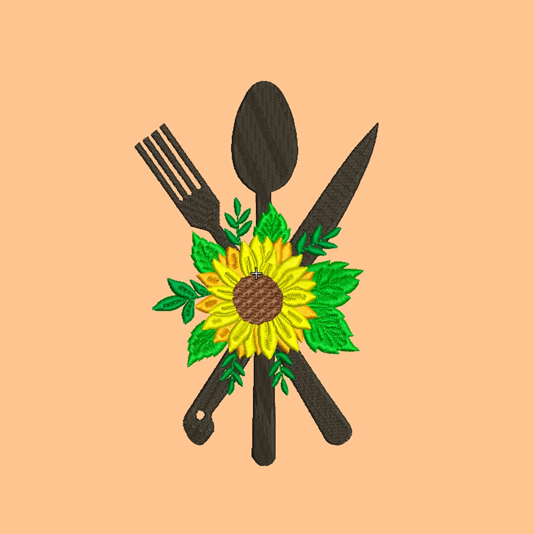 Kitchen Machine Embroidery Design Sunflower Embroidery Kitchen Etsy