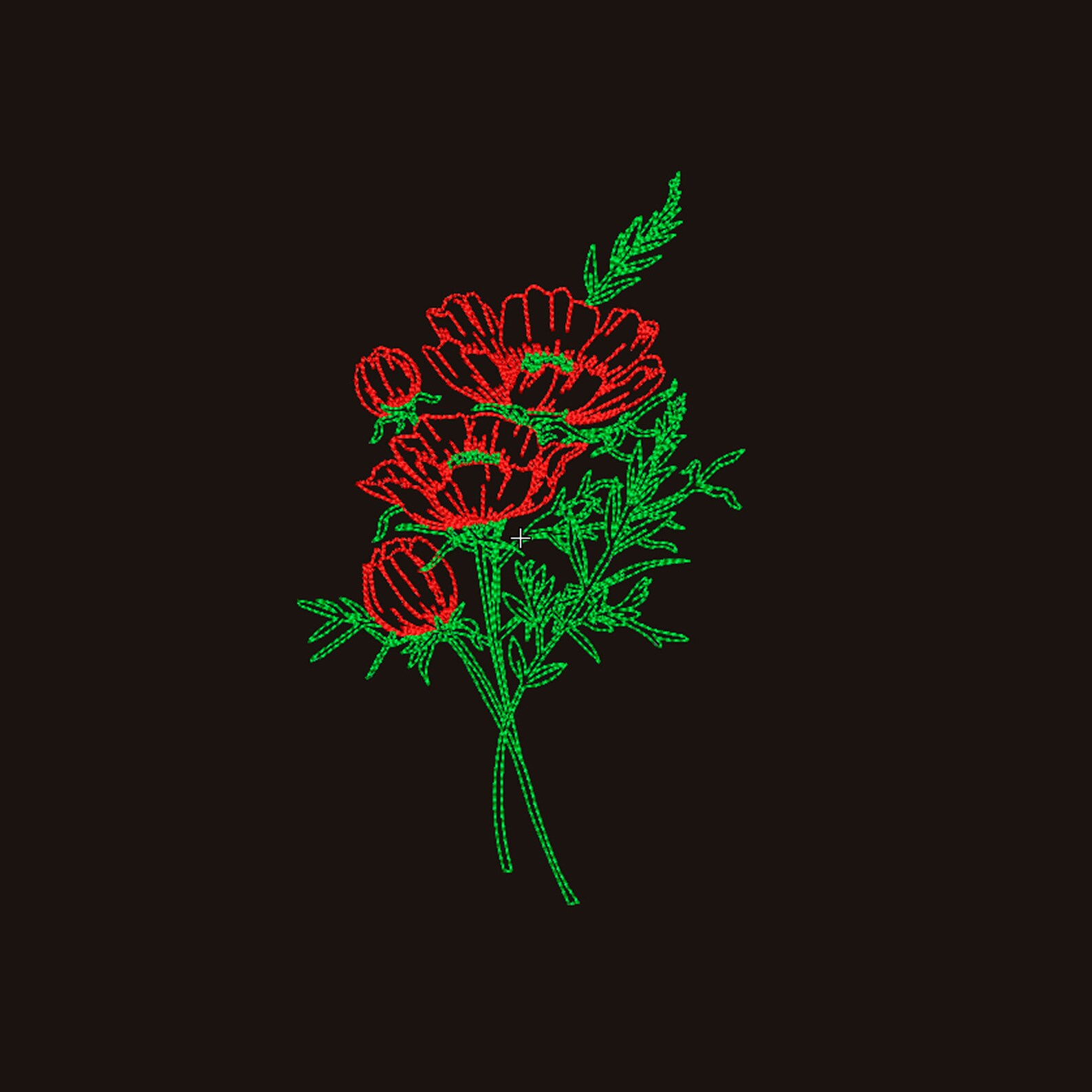Poppy embroidery design Wildflower embroidery machine Red ...