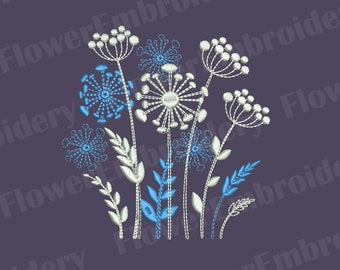 Wildflower machine embroidery Flower embroidery Embroidery flower dandelion Мachine embroidery designs Dandelion machine embroidery design