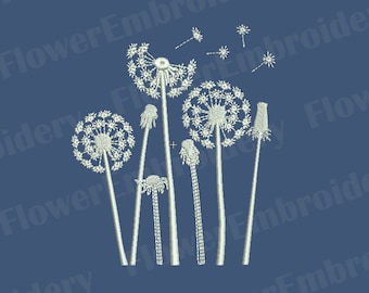 Dandelion Machine Embroidery Design: Wildflower 10 Formats