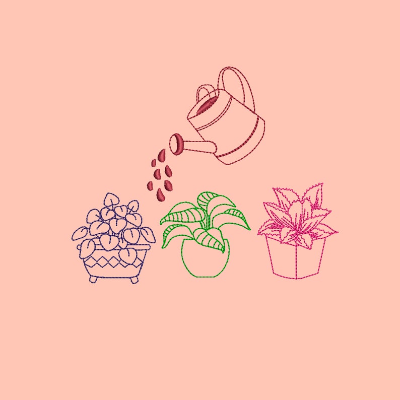 4x4 Wildflower machine embroidery design Plant embroidery design Houseplant embroidery designs Embroidery design flowers grass Hoop