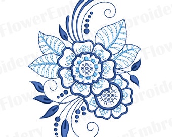 Mandala flower machine embroidery design Floral embroidery design Botanica embroidery design Geometric floral embroidery Embroidery mandala