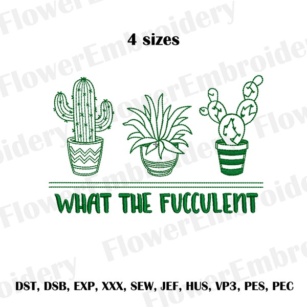 What the Fucculent Cactus embroidery design Plant embroidery design Embroidery pattern machine mexican Machine embroidery plant designs