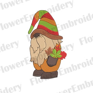 Fall Gnomes machine embroidery design Pumpkin pes file Welcome fall design Autumn embroidery Thanksgiving gnome design Kids Fall embroidery