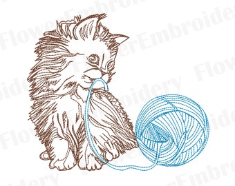 Cat embroidery design Cat embroidery design download Cat embroidery designs Kitten design One line machine embroidery Kitty embroidery