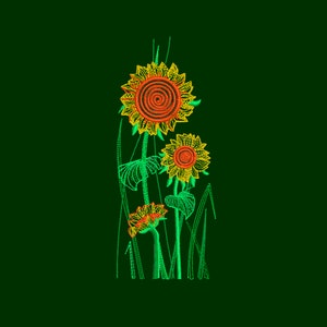 Machine embroidery designs  Sunflower embroidery Modern embroidery Embroidery patterns Embroidery design Embroidered shirt Flower embroidery