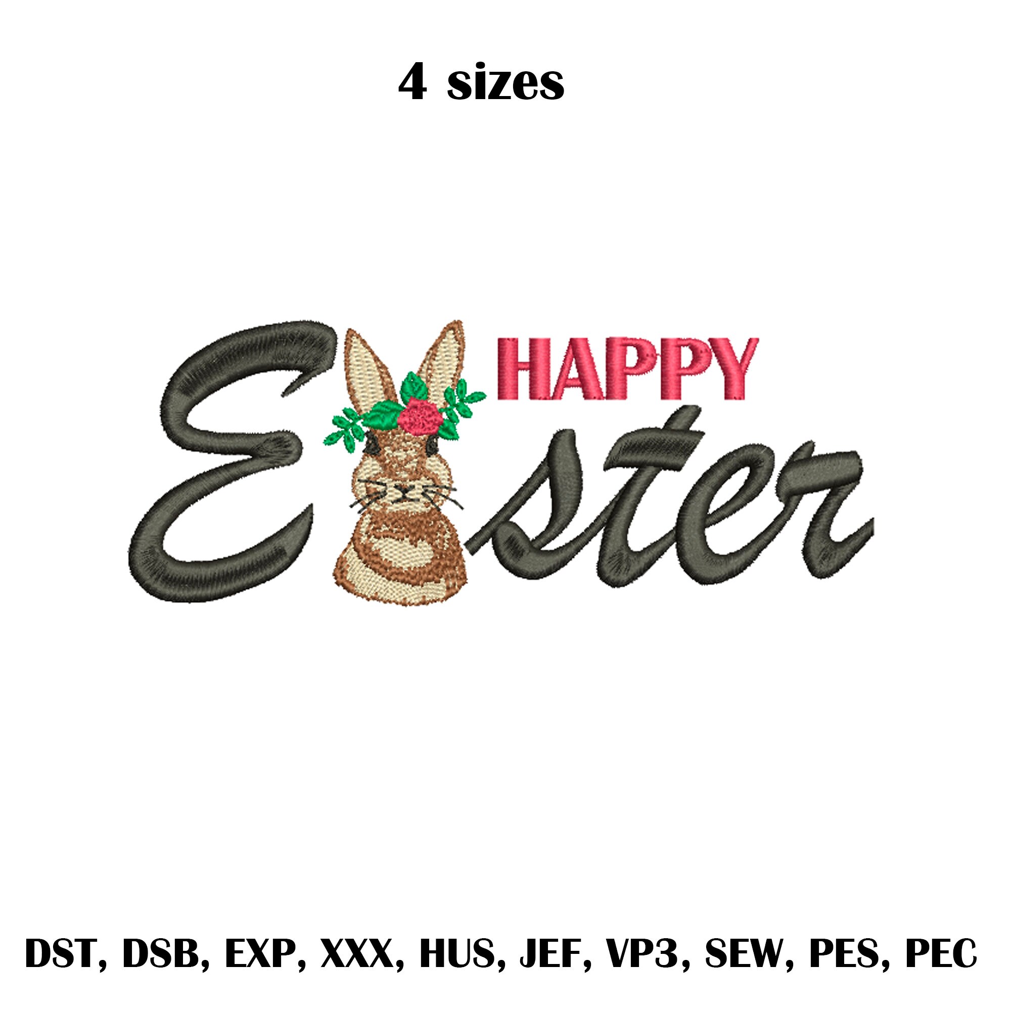 Happy easter embroidery design happy easter bunny embroidery  etsy Happy easter embroidery design happy easter bunny embroidery  etsy