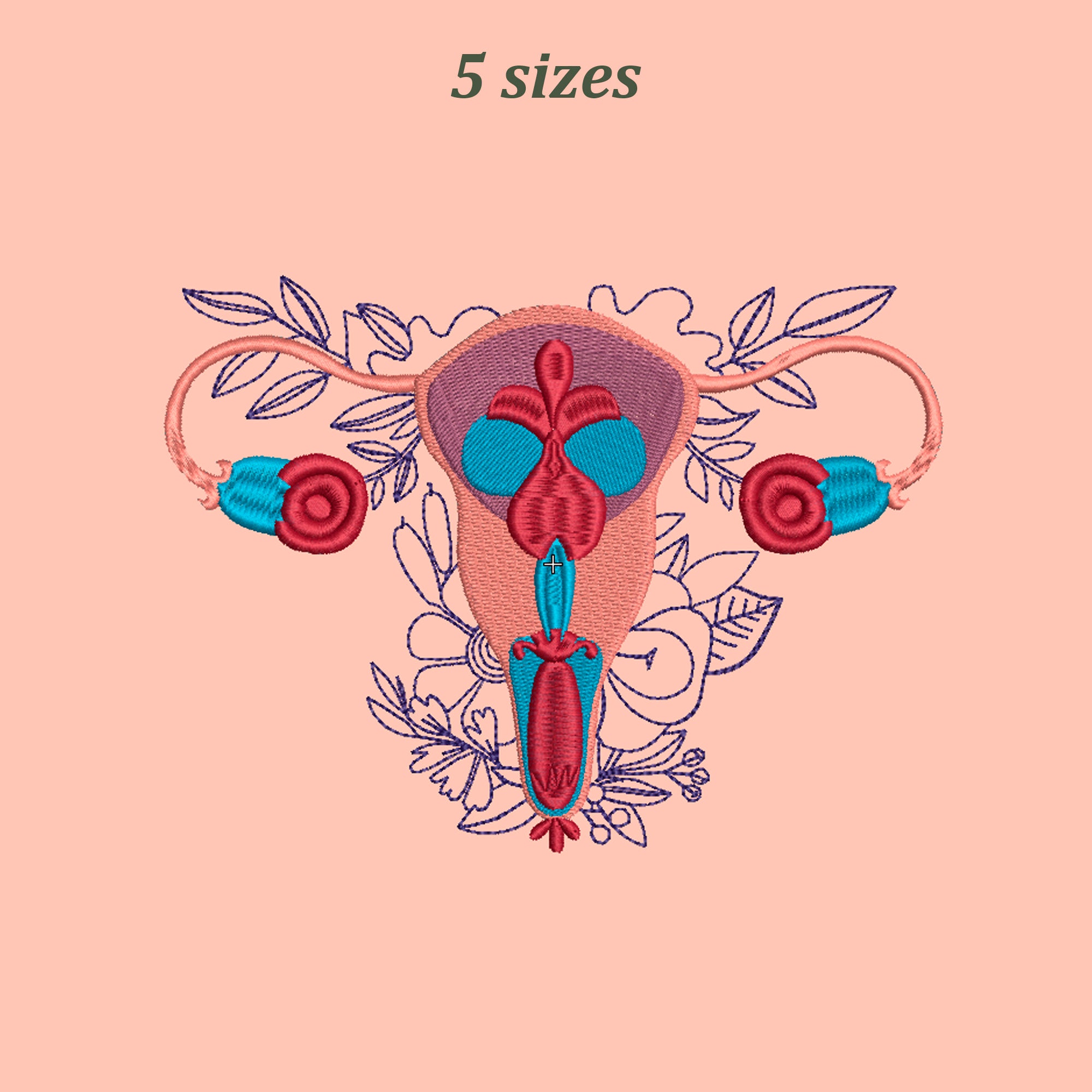Uterus jessecmault design uterus in flowers jessecmault woman  etsy