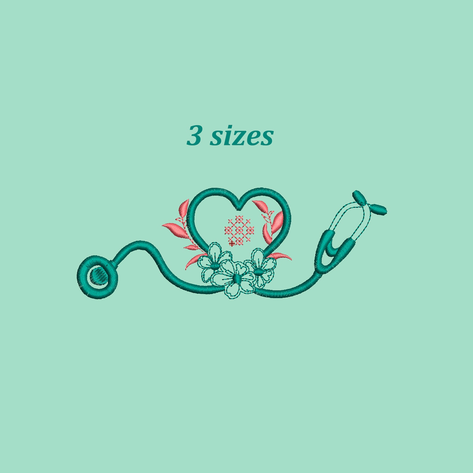 Medical Embroidery. Stethoscope Mini Embroidery. Machine Etsy
