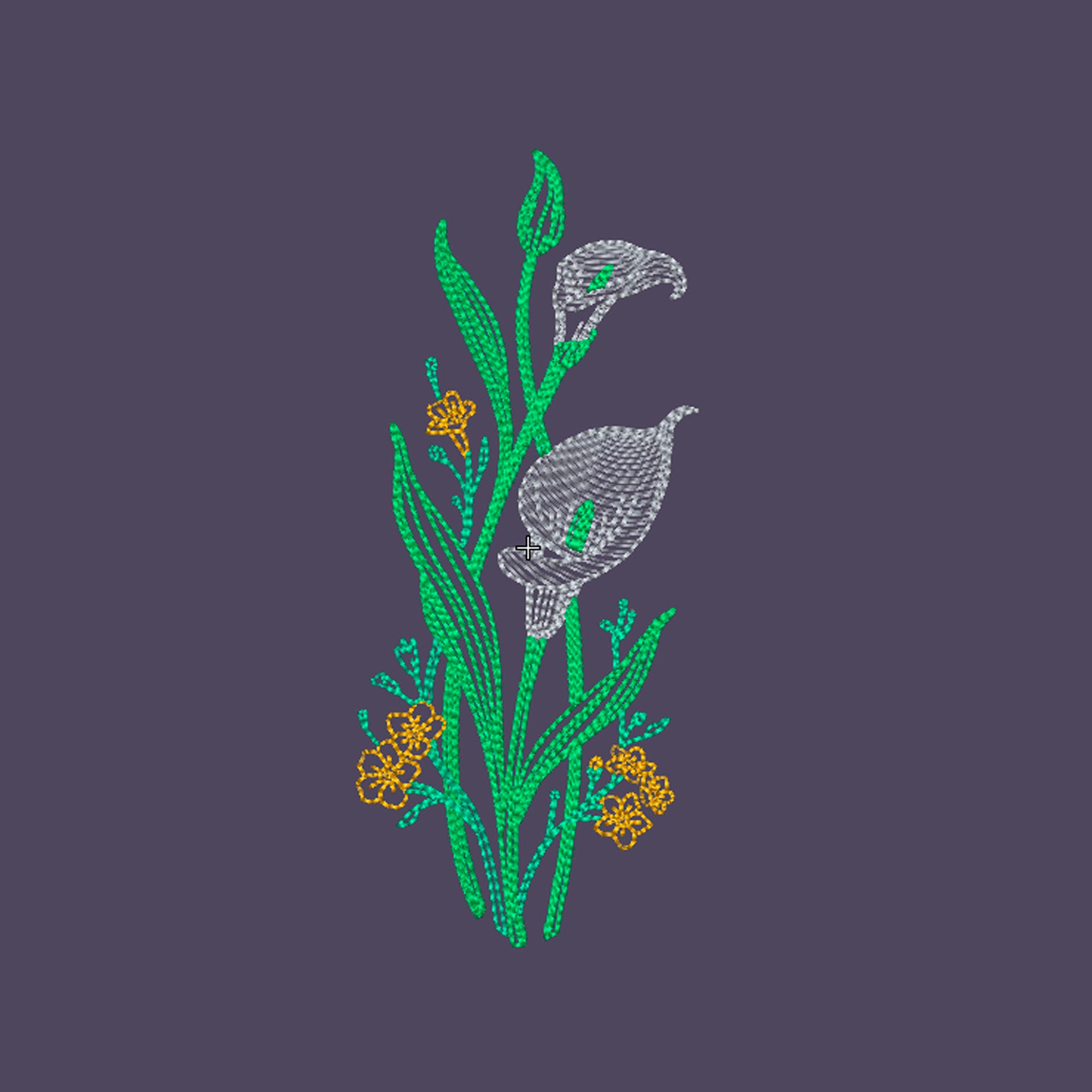 Flower Embroidery Machine Embroidery Design Flora Calla Lilies Etsy