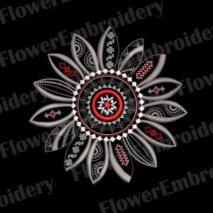 Mandala flower machine embroidery design Floral embroidery design Botanica embroidery design Geometric floral embroidery Embroidery mandala