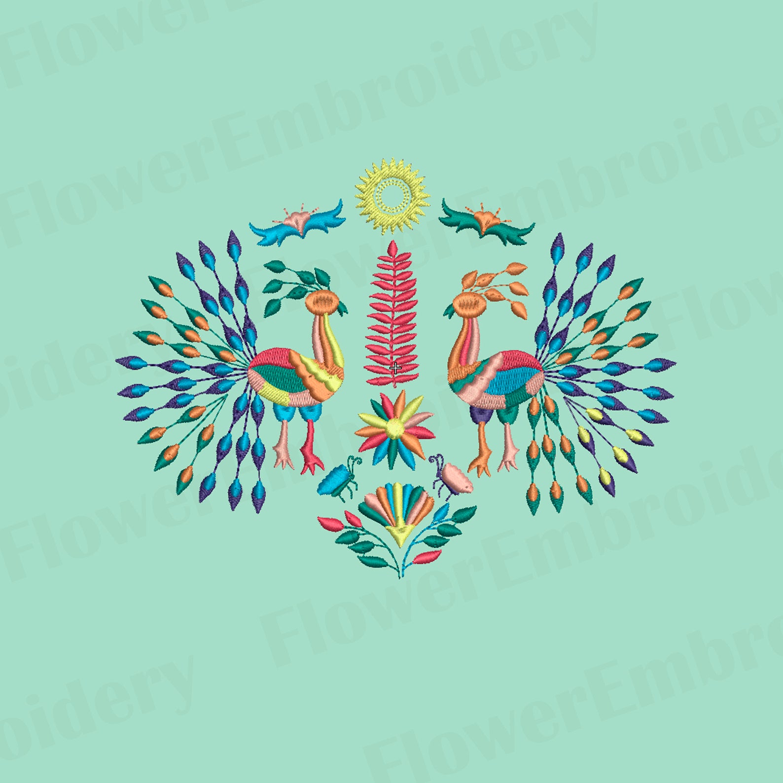 Otomi Embroidery Design Mexican Embroidery Designs Embroidery Etsy