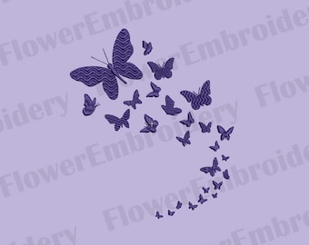 Vlinderborduurontwerp Vlinderborduurontwerp 4x4 Silhouet vlinderborduurwerk Mini vlinderontwerp Machineborduurontwerp