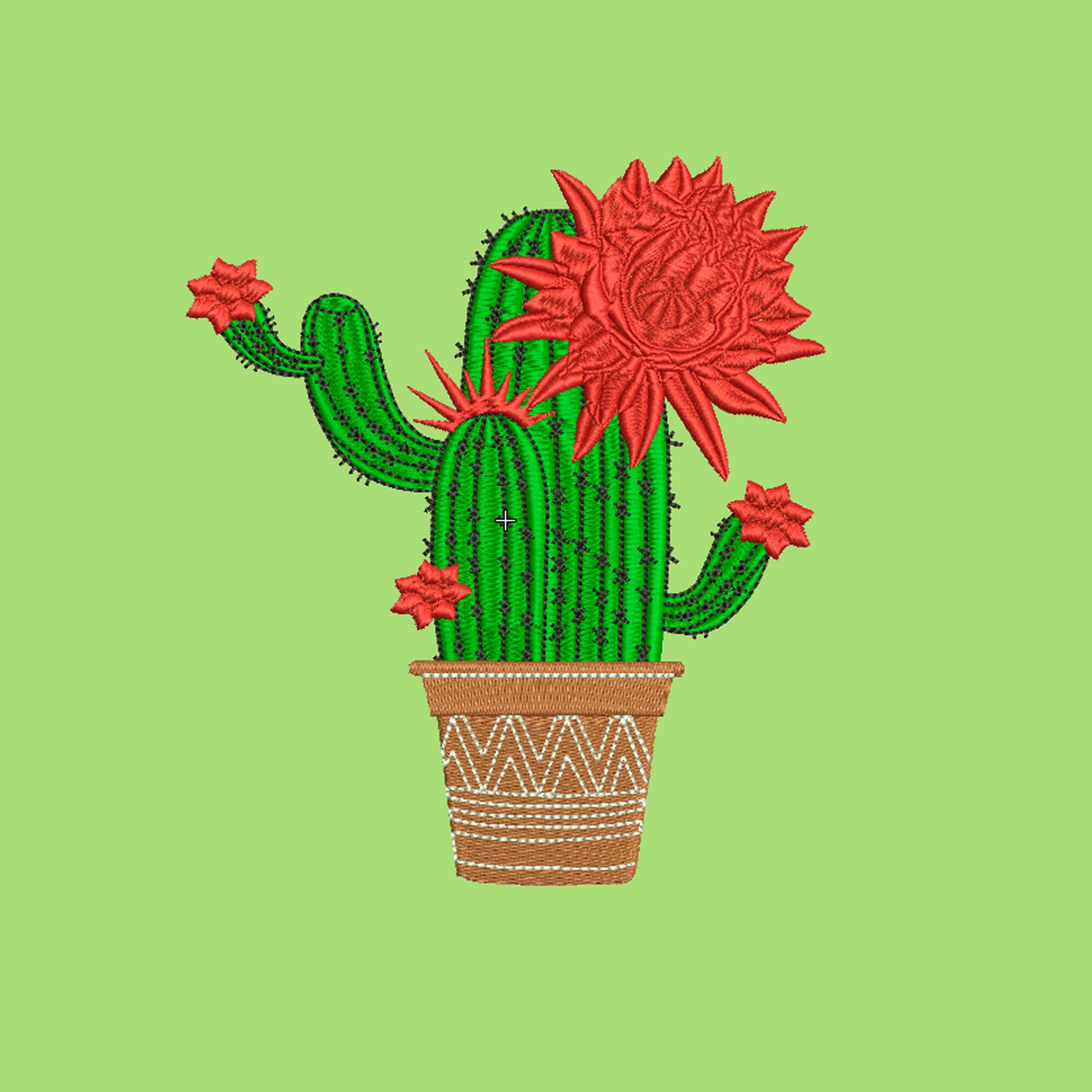 Cactus Embroidery Design Machine Embroidery Designs Cactus Etsy