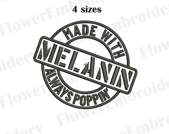 Melanin embroidery design African american embroidery Black woman are dope Pes black lives matter Black woman pes African embroidery designs