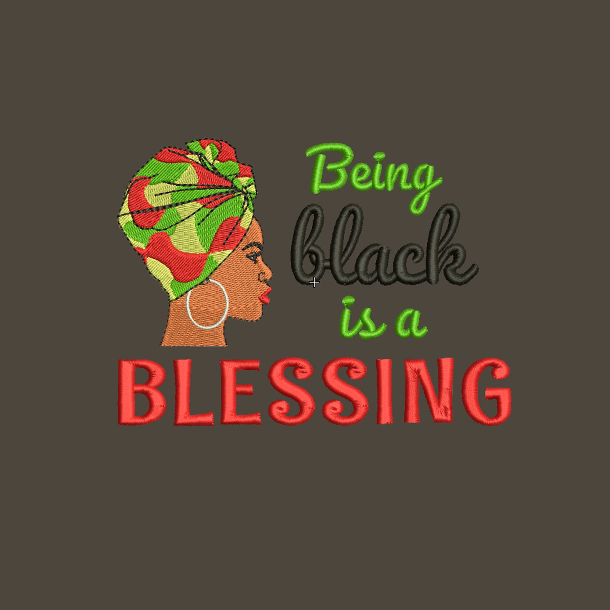 Being black is a blessing embroidery designs Black embroidery Etsy
