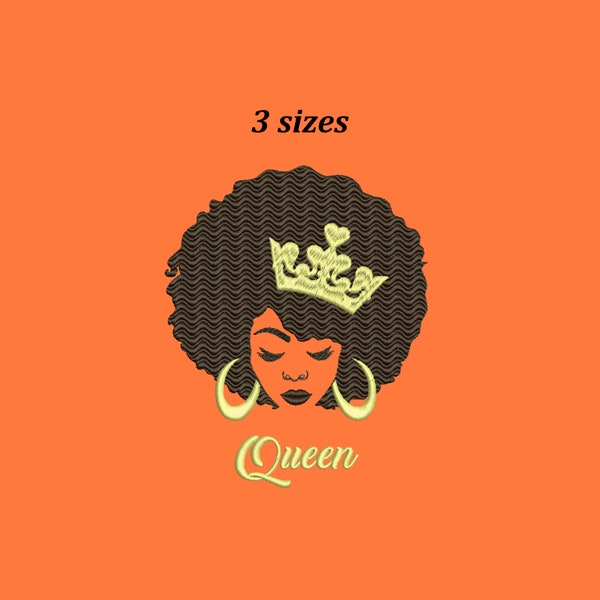 Black queen embroidery design African american embroidery designs Pes black lives matter Black woman pes  African embroidery designs 3 sizes