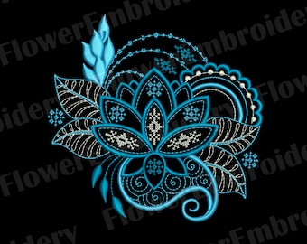 Mandala flower machine embroidery design Floral embroidery design Botanica embroidery design Geometric floral embroidery Embroidery mandala