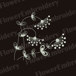 Embroidery flower dandelion Wildflowers embroidery Dandelion machine embroidery designs Flower machine embroidery Art line embroidery