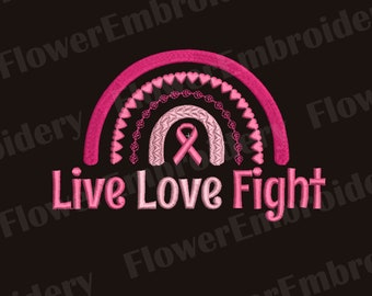 Breast Cancer Awareness Ribbon Embroidery Design (10 Formats)