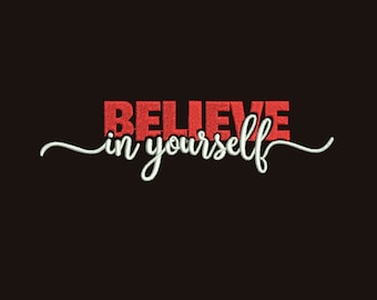 Projekt haftu „Wierz w siebie”: motywujący cytat (10 formatów)
